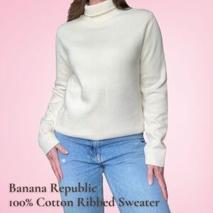 Banana Republic 100% Cotton Turtleneck Sweater